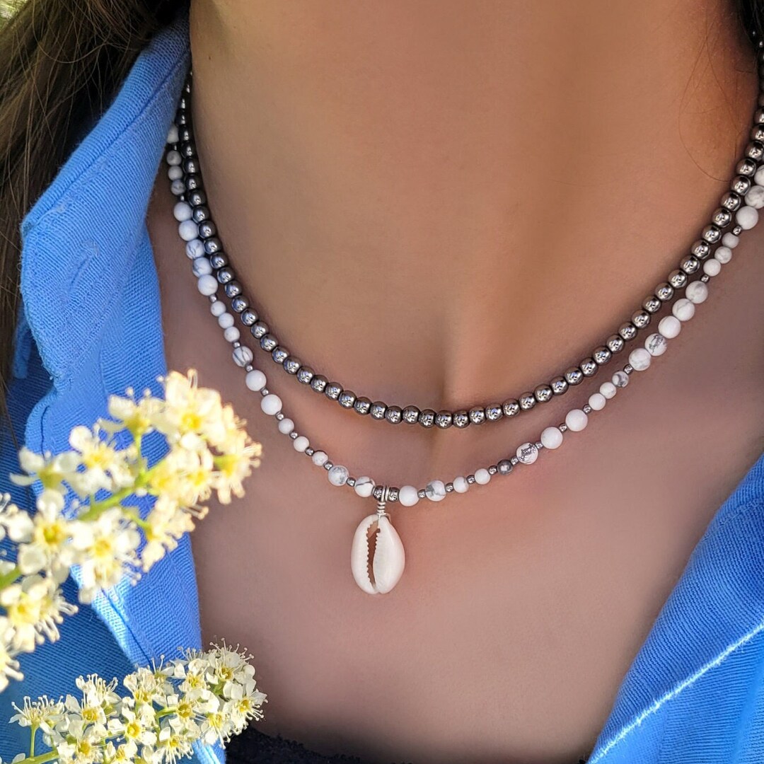 “Zori” Choker — Red Howlite Necklace with Bronze Star
