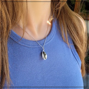 Handmade Kauri Shell Necklace: 925 Silver Chain, Boho Beach Jewelry