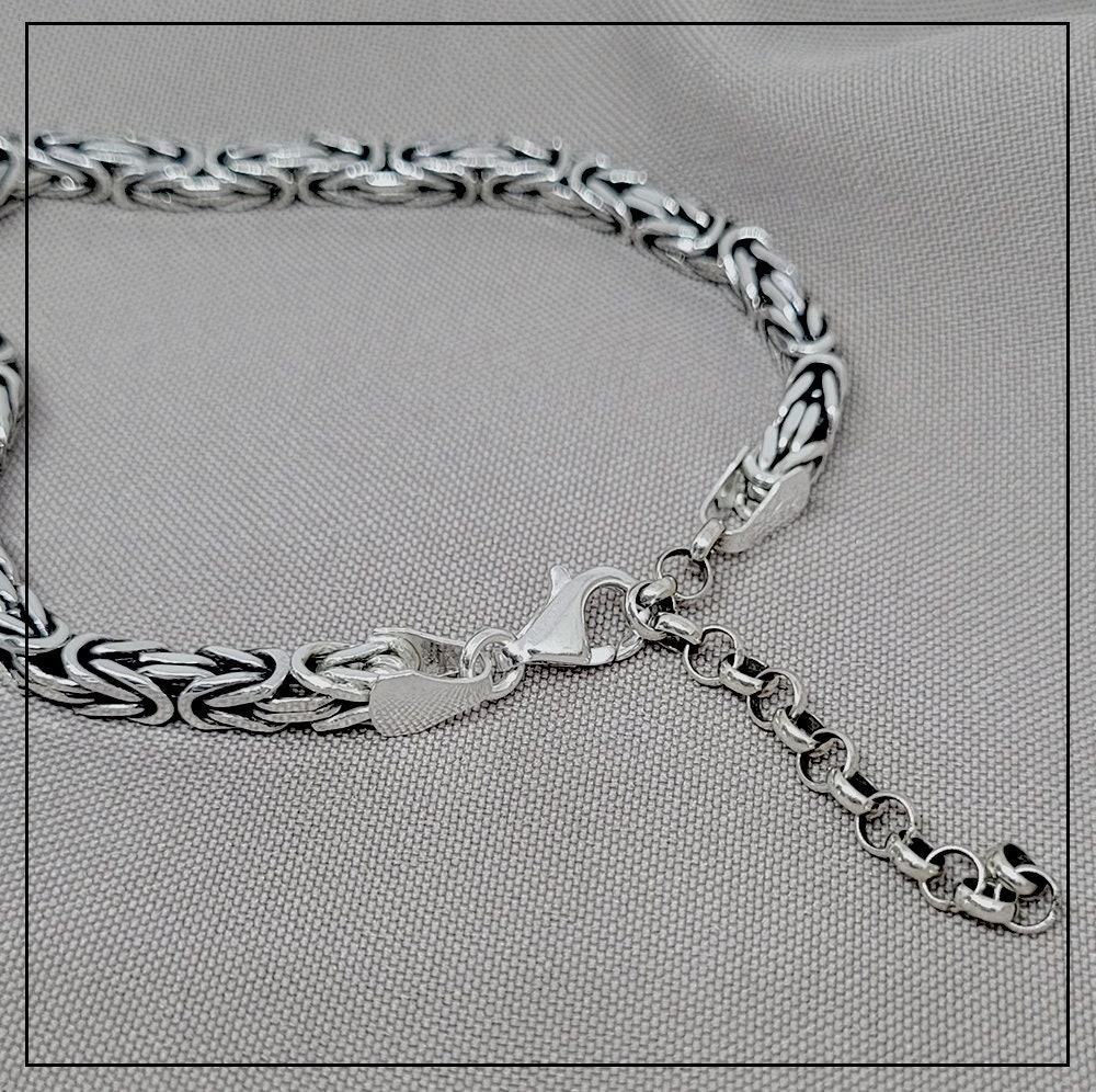 Saris And Things Cadena Bizantina De Plata De Ley 925 De 0.157 In De Lujo De 18 Pulgadas
