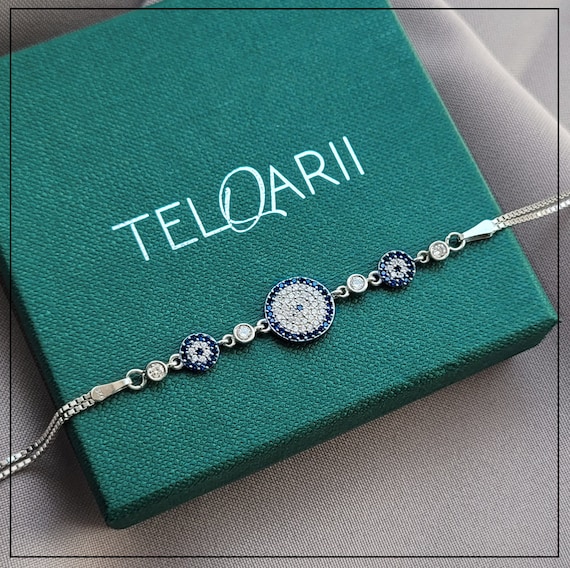 Braccialetto in argento sterling contro il malocchio
