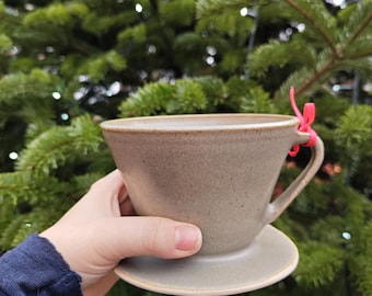 Handmade Ceramic Pour Over Coffee Dripper - Stoneware V60 Filter