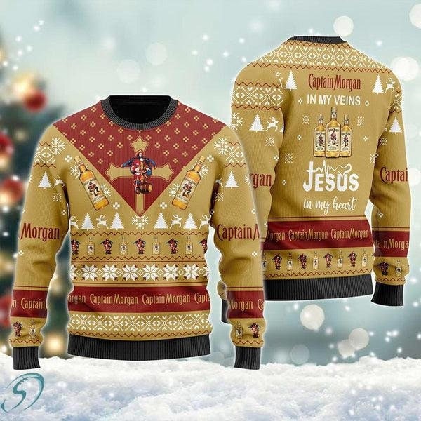 Discover Captain Morgan In My Veins In My Heart Ugly Sweater