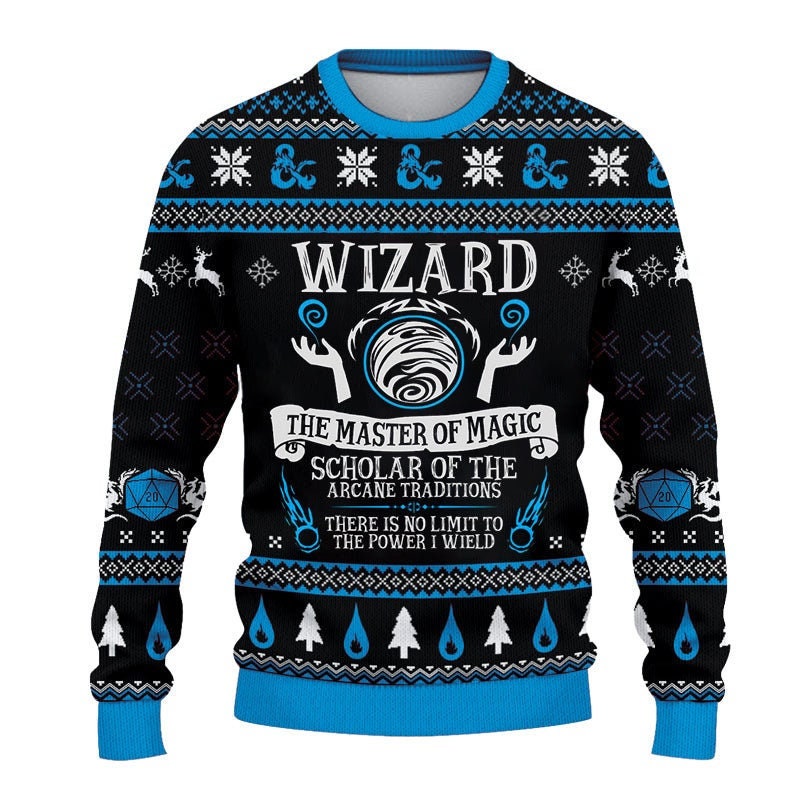 Dnd Classes Wizard Ugly 3D Sweater