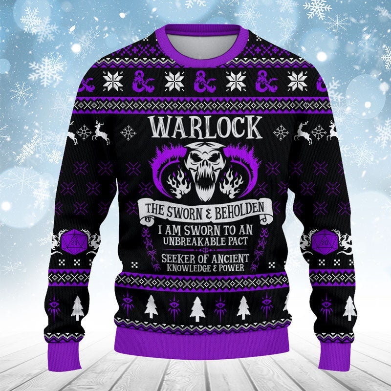 Dnd Classes Warlock Ugly Sweater Christmas