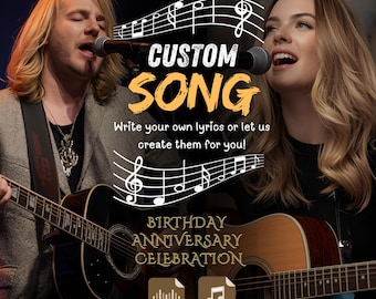 Personalized Song with Custom Lyrics | Unique Music Gift | Create Your Own Custom Song | Digital MP3 & WAV Download
