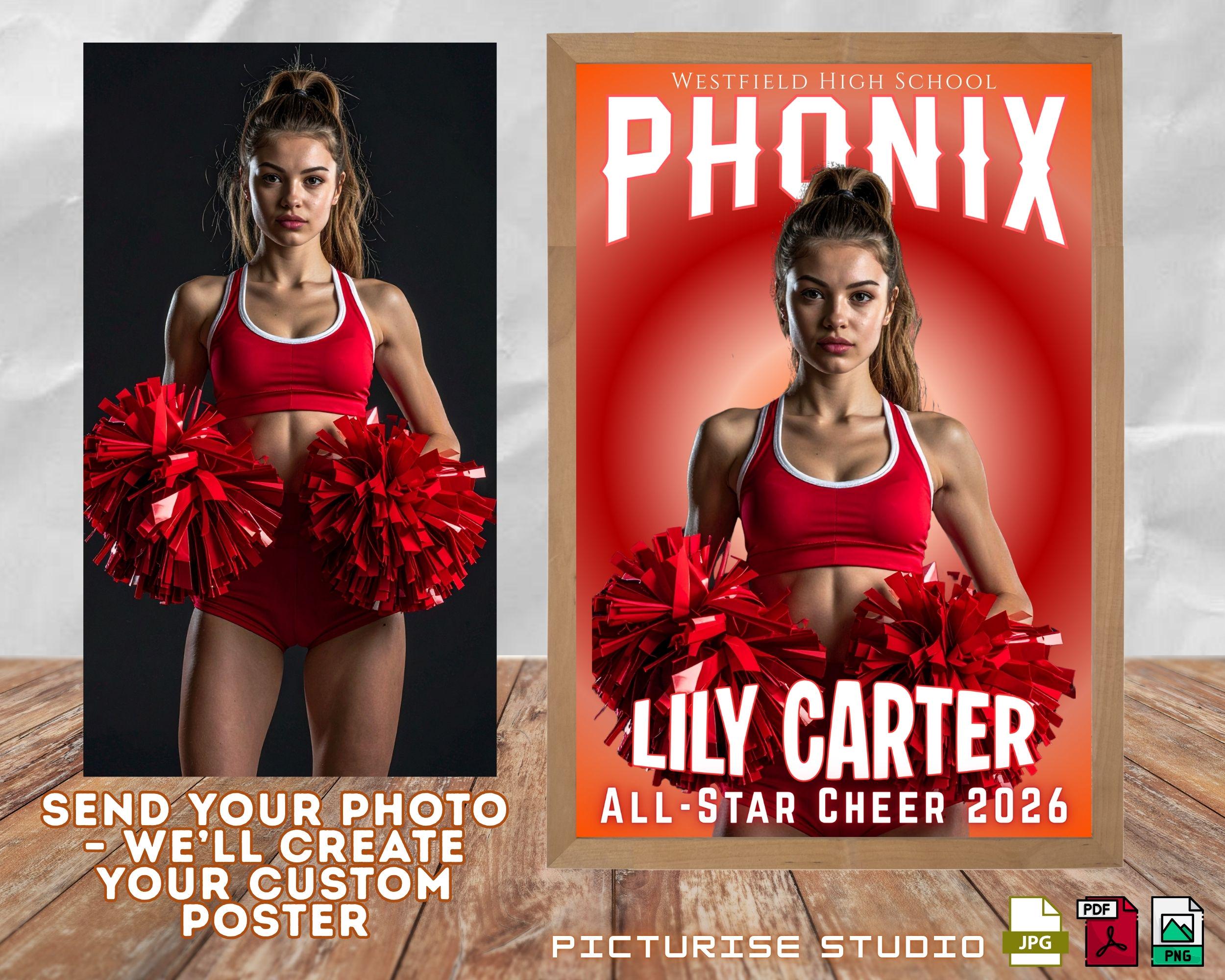 Custom Cheer or Dance Poster | Personalized Sports Wall Art With Name ...