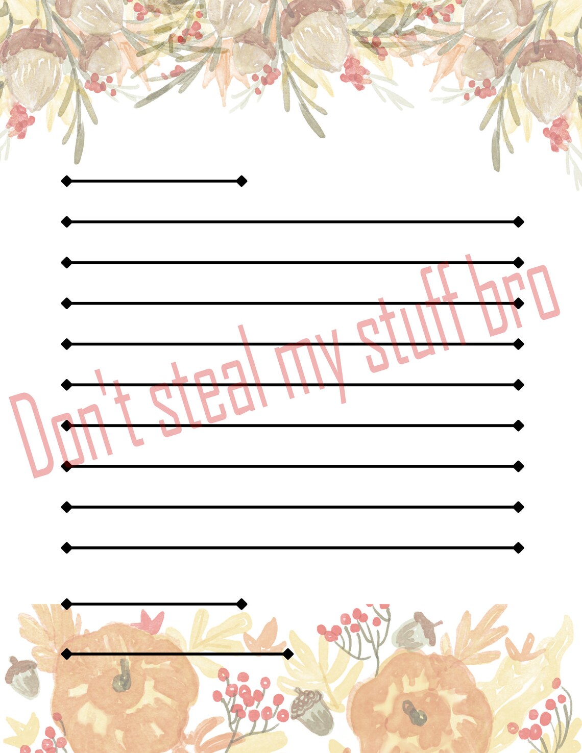 Fall Themed Letterhead/page Bundle 8.5x11 Inch - Etsy