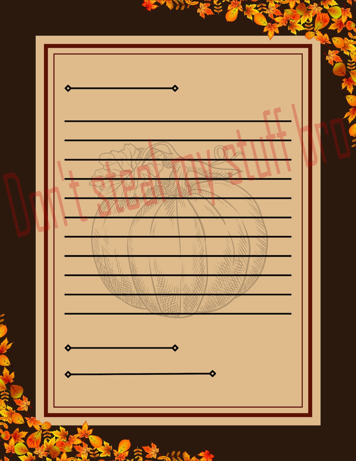 Fall Themed Letterhead/page Bundle 8.5x11 Inch - Etsy