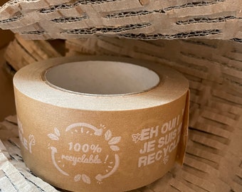 Packing tape,scotch emballage,eco tape, ruban adhesif, kraft, paper tape, recycled paper, sticky tape, eco friendly, boxes, brow tape