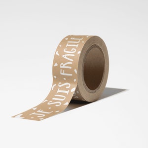 Fragile tape, kraft, packing,recyclable, ruban emballage, paper tape, ruban adhésif, adhesive tape,pattern, designer tape,kraft,boxes,colis image 5
