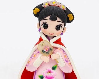 Handmade Polymer Clay Princess of Qing Dynasty Sculpture/Princess Dolls Series/Special Gift for Children, Friends, X’mas, birthday, Special