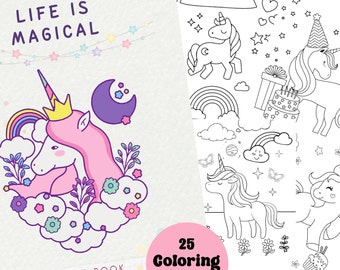 La vida es mágica - Libro para colorear para niños