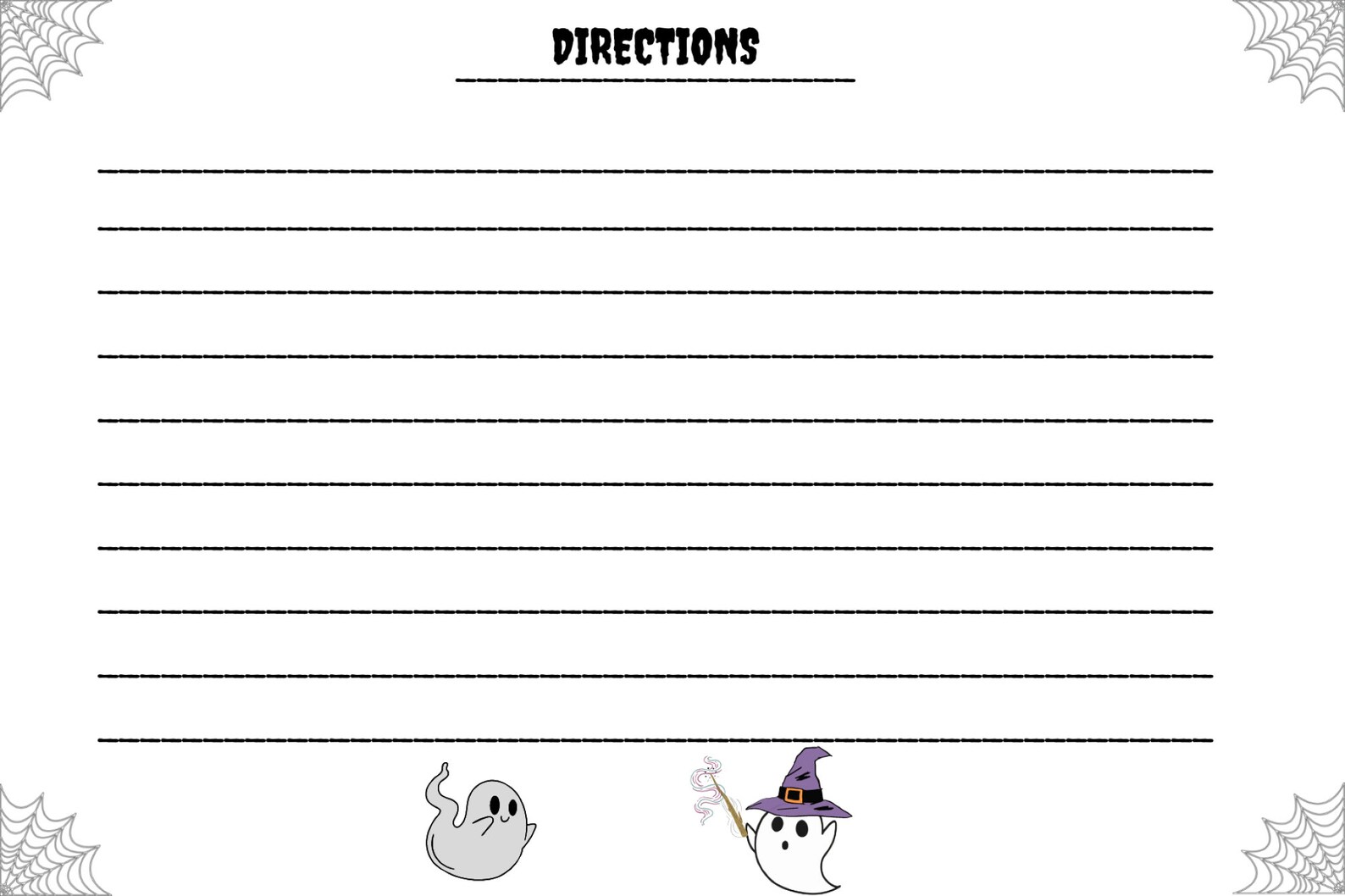 Candy Ghosts Halloween Printable Recipe Card 4x6 - Etsy