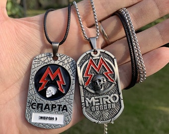 Metro 2033 Necklace Dog Tag Necklace Artyom Metro Exodus 2033 Game Cosplay Pendant for Men Gift