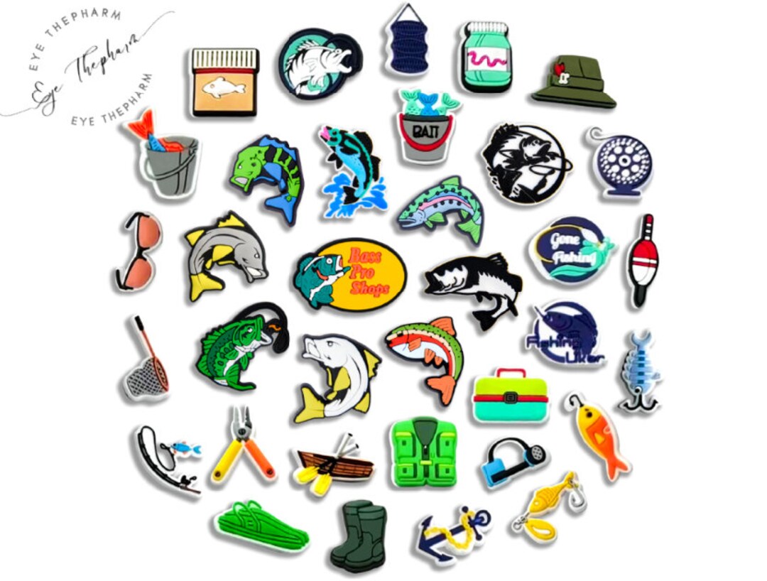 Fishing Croc Charms 35PCS Shoe Charm for Croc PVC Charms and Etsy