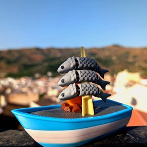 Sardine skewer Malaga-style
