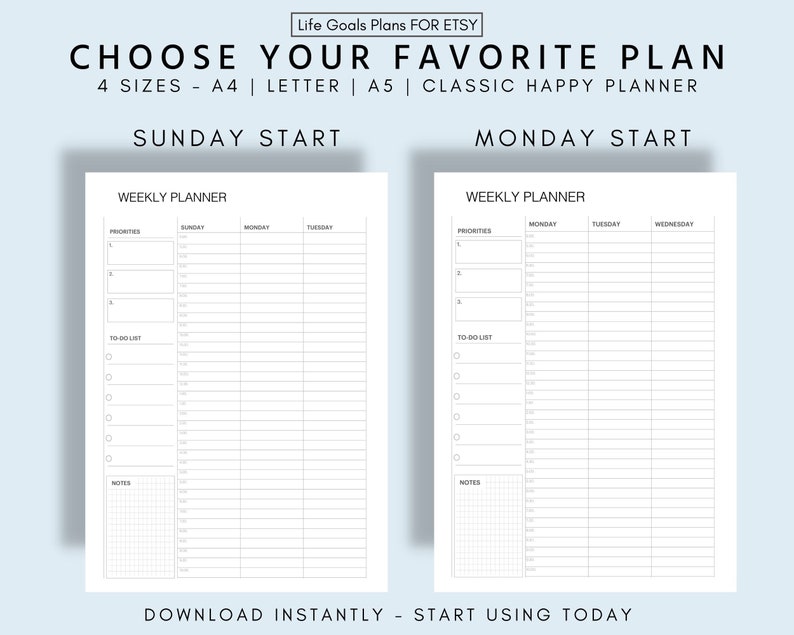 Half Hour Weekly Schedule Template, Undated Weekly Planner Printable ...