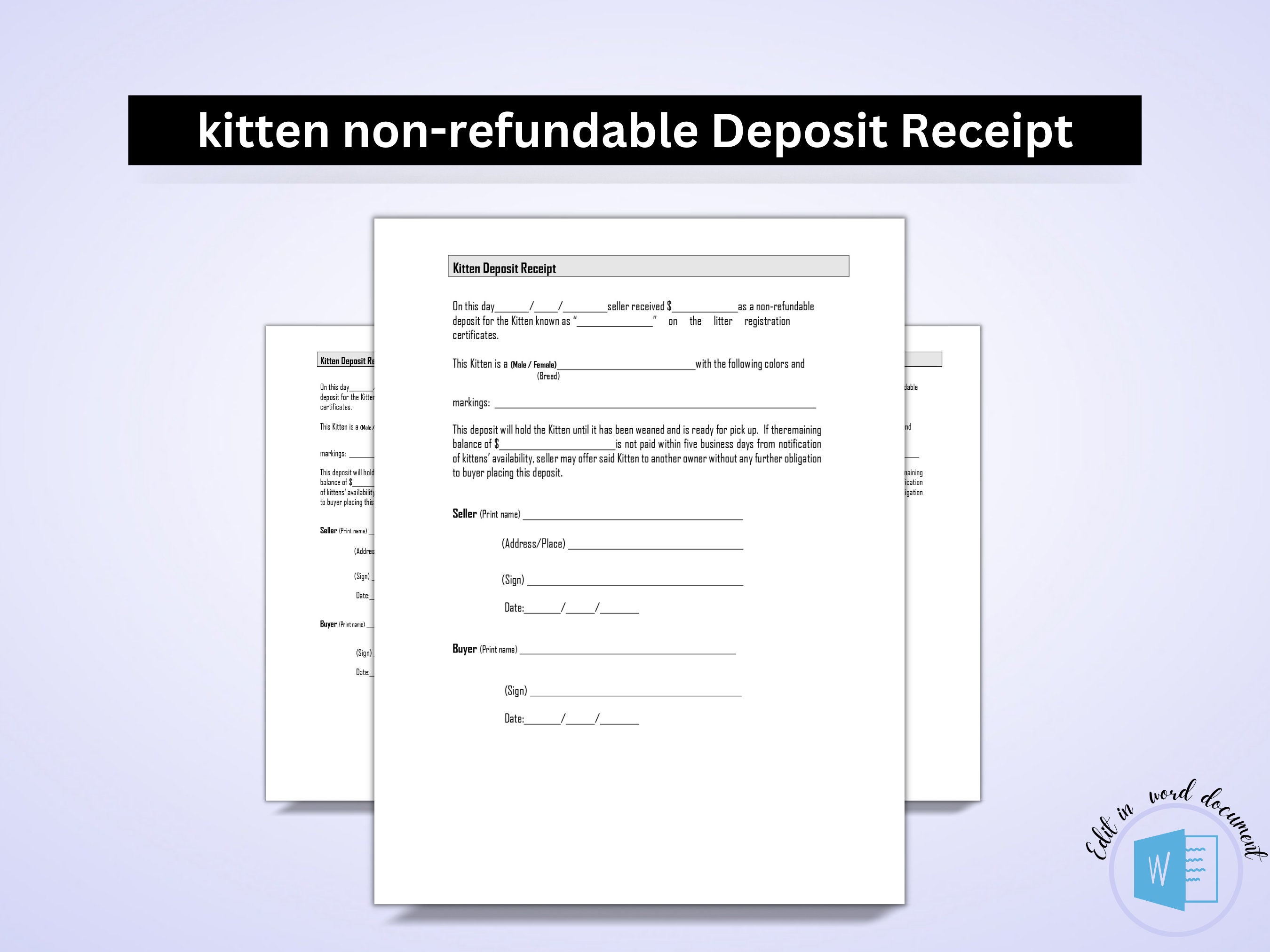 Deposit Forms - Etsy