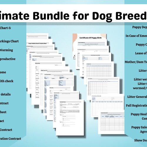 Dog Breeder Bundle All in One Printable PDF &amp; Word - Etsy