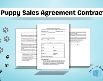 Printable Simple Puppy Contract - Etsy