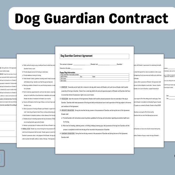 Guardian Puppy Contract Etsy