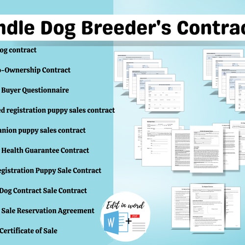 Stud Dog Owner Breeding Contract Etsy