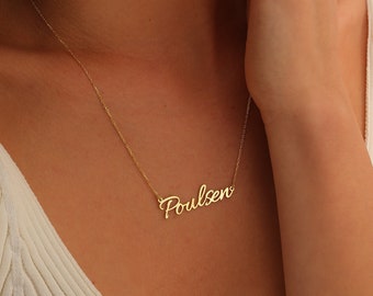 Name Necklace Gold 14K, Customized Jewelry, Gold Nameplate Necklace, Necklace with Name, Personalized Gift, Anniversary Gift