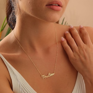 Custom Name Necklace, Name Necklace Women, 14K Gold Name Necklace, Gift for Mom, Girls Name Necklace
