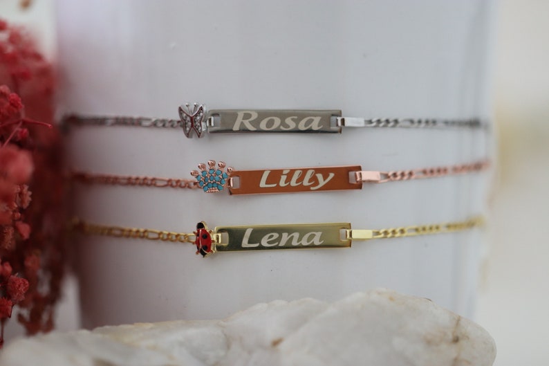 Baby Name Bracelet, 14K Gold Baby Name Bracelet, Newborn Baby Gift