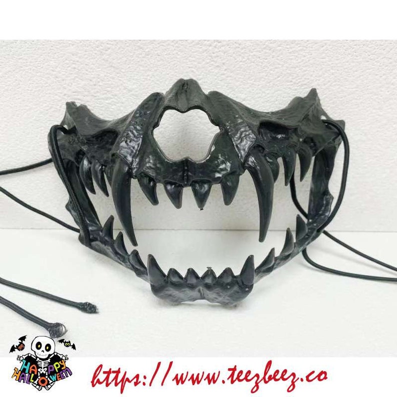 Therian Wolf Skull Mask Black / White / Luminous Resin Mask Etsy