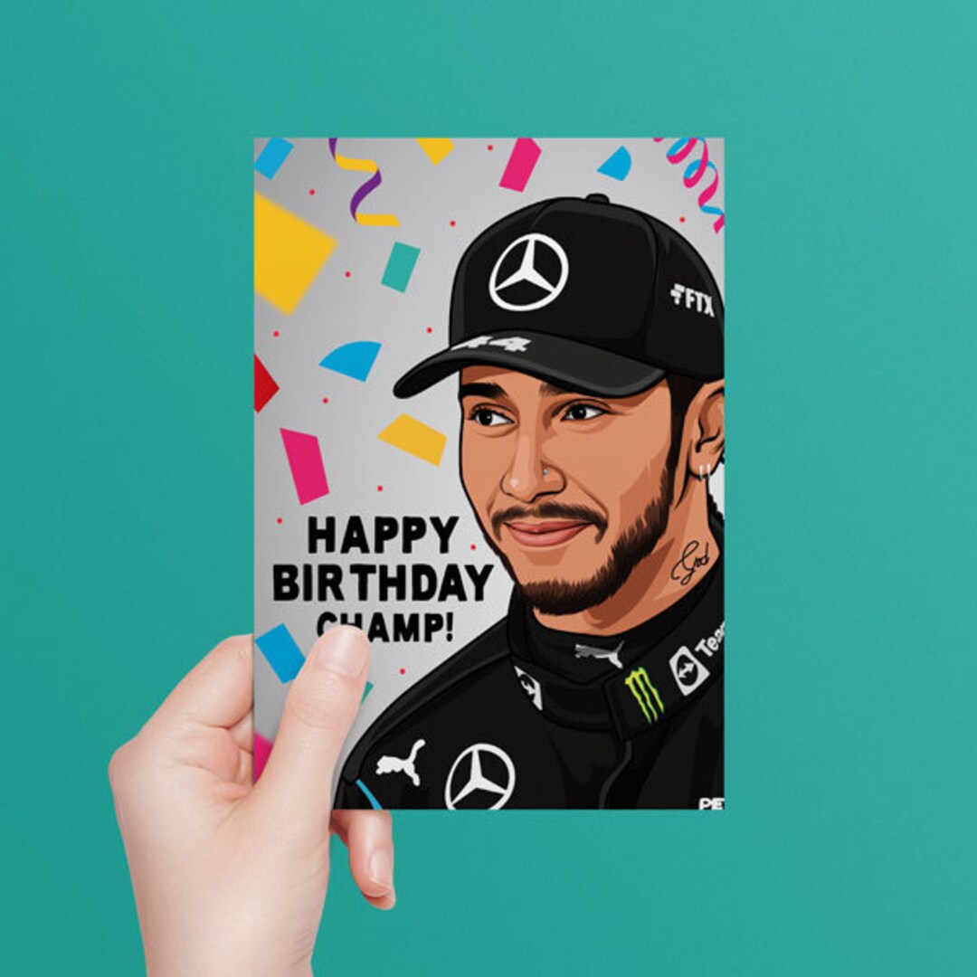 Lewis Hamilton F1 Geburtstagskarte – A5, Mit Umschlag, Für Formel-1-Fans