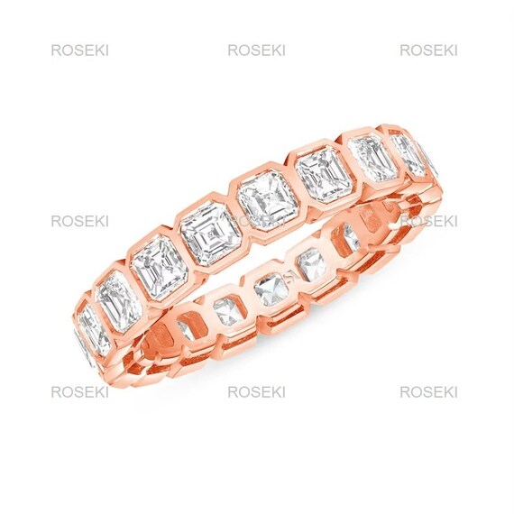 ベゼルセット アッシャーカット モアッサナイト エタニティバンド