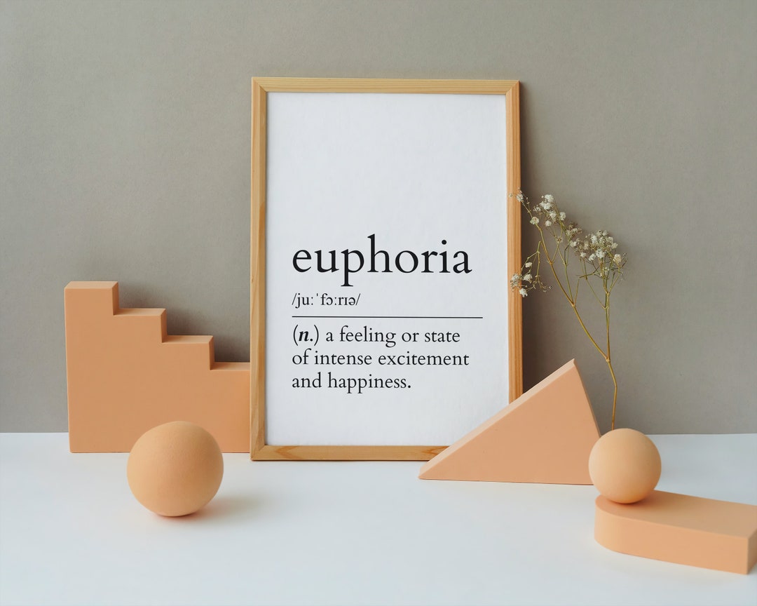Euphoria Meaning White Background Printable Quote Poster Etsy