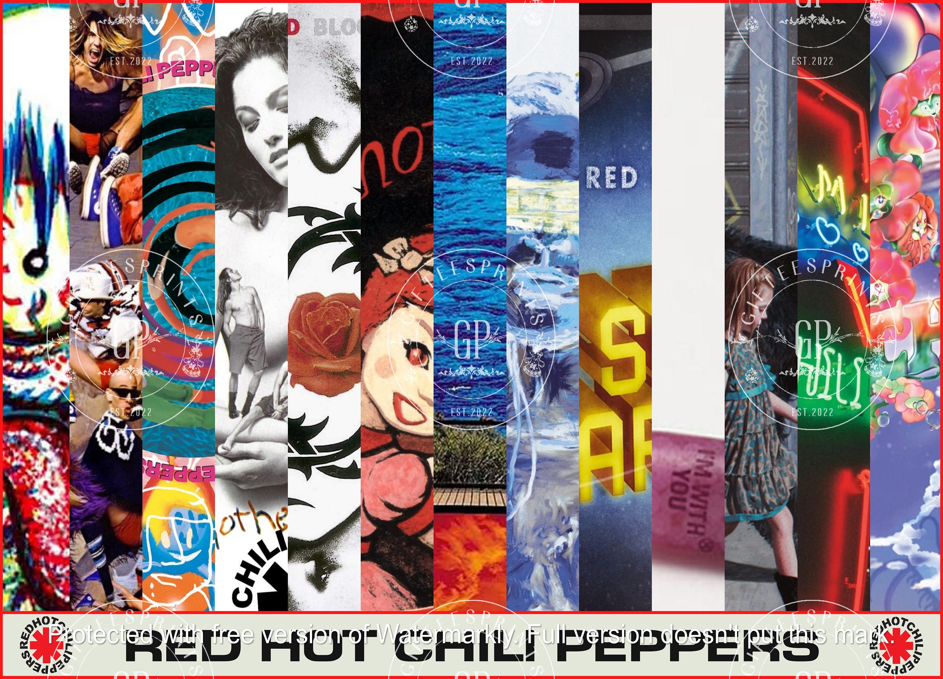 Red Hot Chili Peppers Album Discography Canvas Print, Alternative Rock