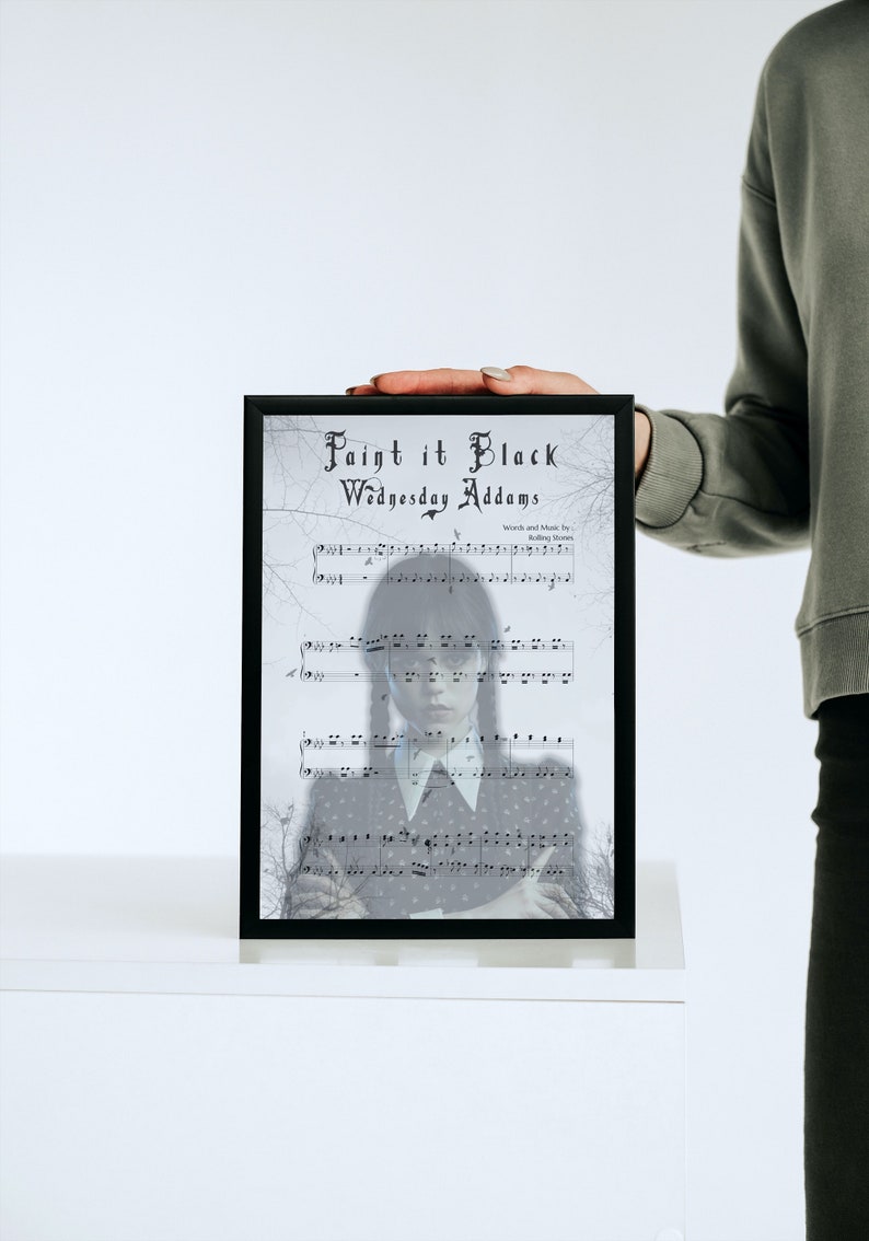 Wednesday Addams Cello 'paint It Black' Sheet Music Etsy