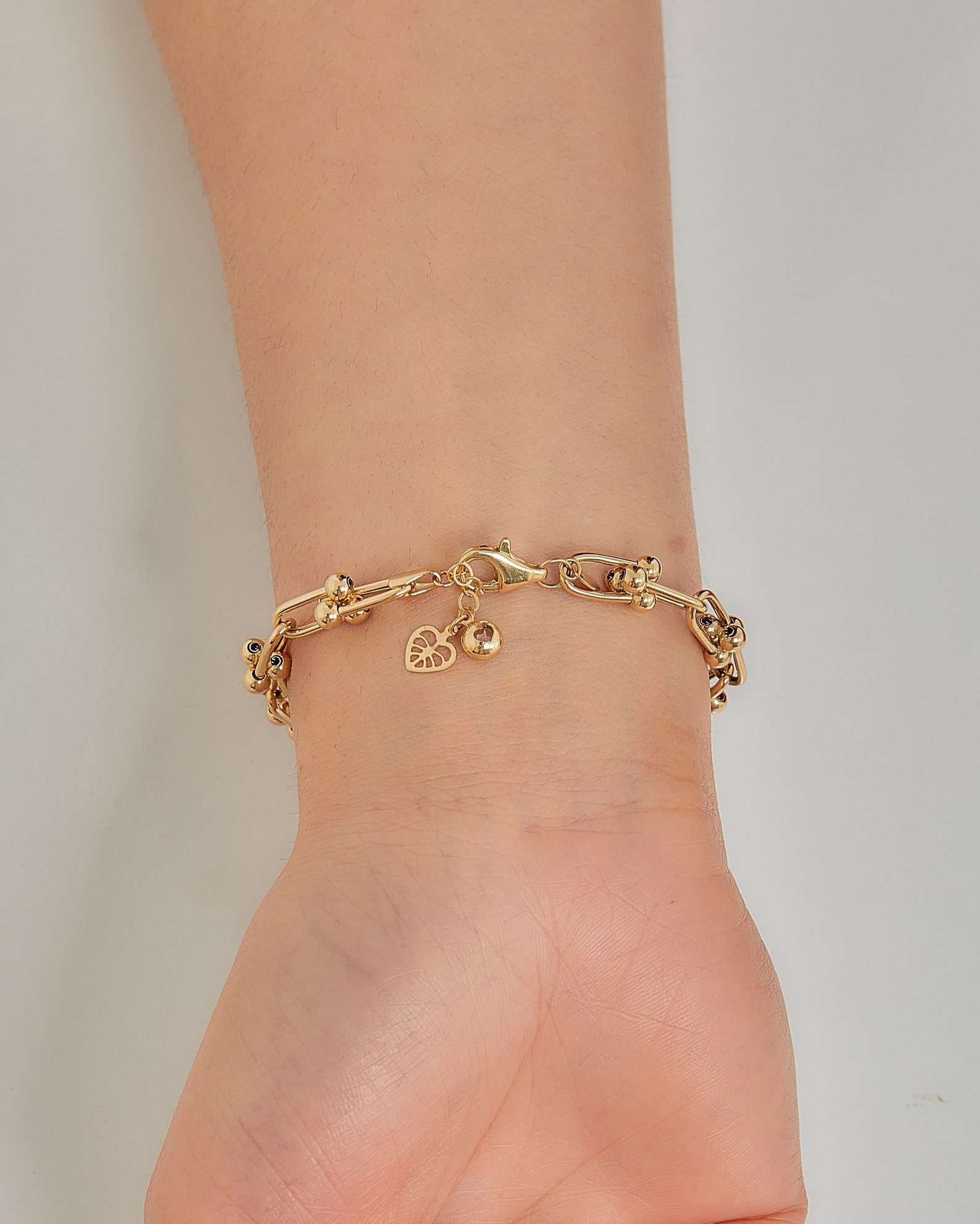 U Link Chain 5 Mm Bracelet 14K Gold Chain Bracelet Chunky Etsy