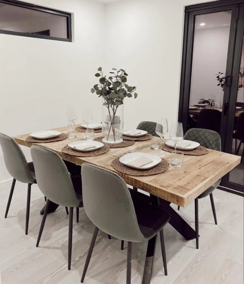 Large Dining Table Rustic Solid Wood Kitchen Furniture Country - Etsy UK