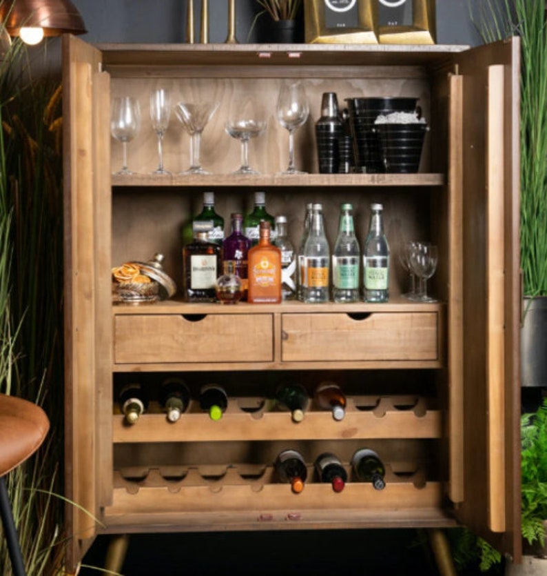 Tall Drinks Retro Style Storage Cocktail Cupboard Etsy UK