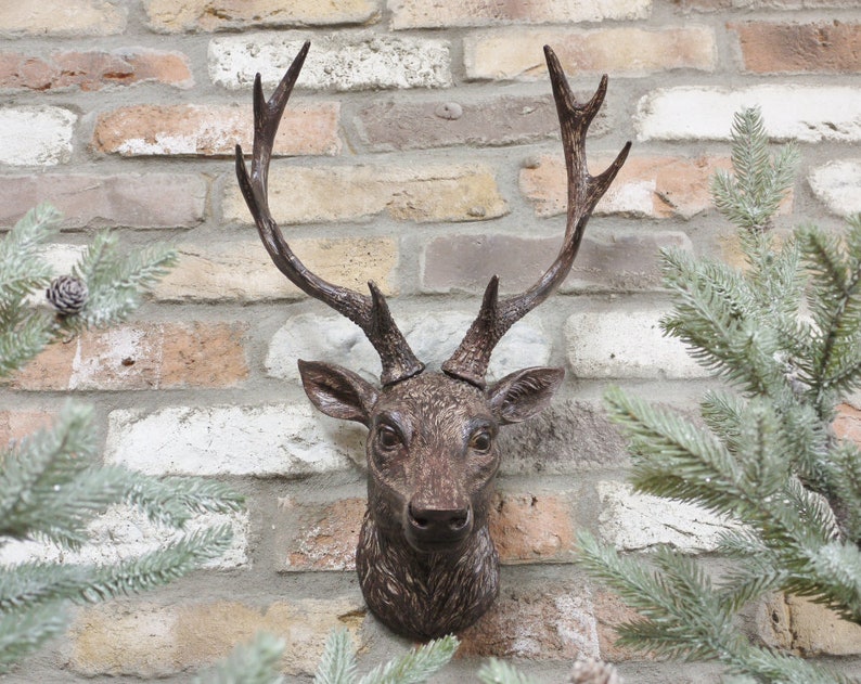 Large Stag Head Wall Mounted Deer Rustic Animal Hanging Retro Etsy UK