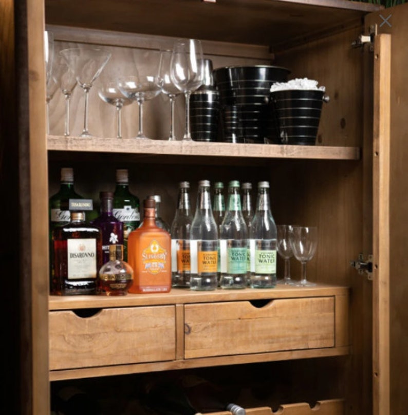 Tall Drinks Retro Style Storage Cocktail Cupboard Etsy UK