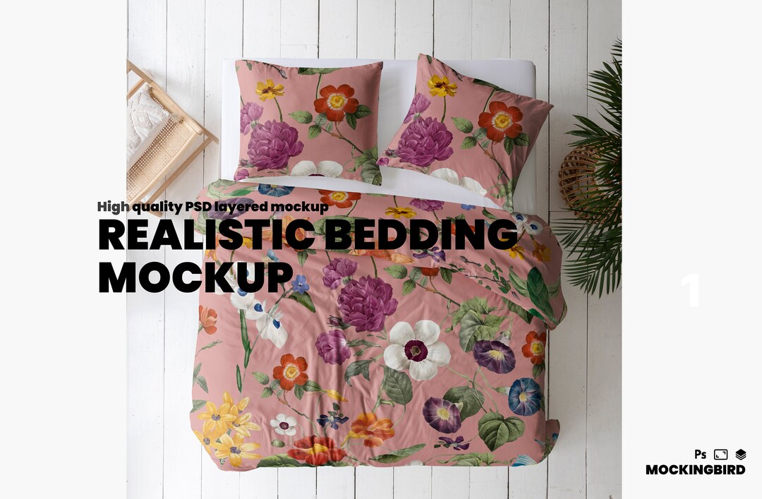 Mockup Bedding in PSD, Duvet Cover With Real Photography Etsy