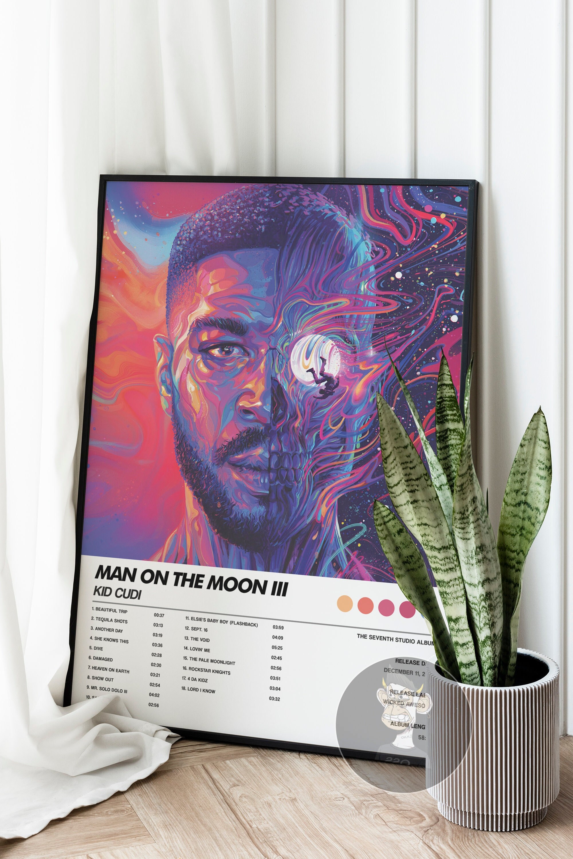 Kid Cudi Man On The Moon III album cover poster No Frame sold by