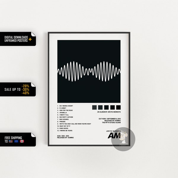 Arctic Monkeys - AM - album cover poster - Create Your Own Music Poster, Personalized poster for music lover, Perfect music fan gift