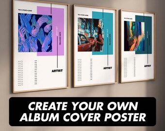 Custom album cover posters - Personalized music lover gifts - Modern album cover music wall art - Music poster plaque, Best friend gift - #3