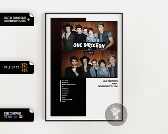 One Direction - Four - album cover poster - Create Your Own Music Poster, Personalized poster for music lover, Perfect music fan gift