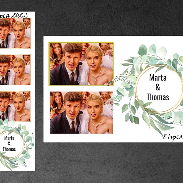 Templates SET (Stripes and Postcard) "FLOWERS_2" - Photobooth template, Photo booth template, Flowers