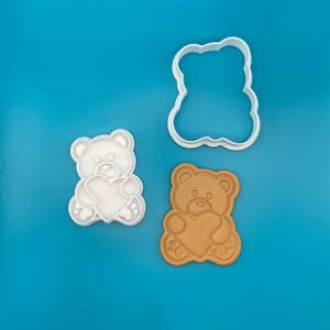 Tagliapasta per biscotti a forma di orsetto di peluche, timbro per goffratura per feste di neonati, adorabile tagliapasta per biscotti per baby shower, accessorio da cucina per decorazioni in pasta di zucchero