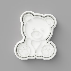 Süßer Teddybär Cookiecutter, Neugeborenen Party Embosser Stamp, entzückender Babyparty-Ausstechform, Küchenzubehör für Fondantdekorationen Bild 2