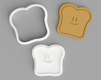 Smiley Toast Cookiecutter, Lebensmittelförmige Prägestempel, entzückender und lustiger Ausstechform, Küchenzubehör für Fondantdekorationen