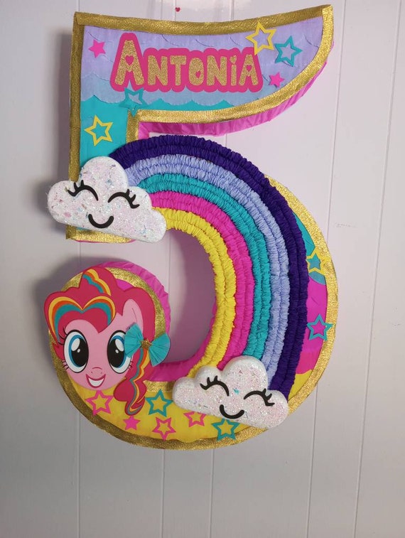 Pony Rainbow Piñata Para Fiesta De Cumpleaños 30x20x4 